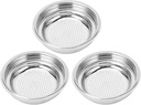 FLEXMAN 3Pcs Stainless Steel Coffee Filter, Reusable 51mm Portafilter Basket, Pressurized Ultra Fine Filter Mesh for Household, Milk Tea Shop, Bar, Coffee Shop
