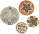 UXcell Bohemian Wall Basket Set, Straw Woven Hanging Decor (4pcs)