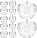 12Pcs Apple Shape Snack Boxes for Adults and Boy Girl Clear Plastic Treat Containers for Candy and Party Favors Weddings Birthdays and Christmas Celebrations