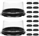 jojofuny 50pcs Plastic Disposable Cake Containers Carriers Round Cake Holder Bakery Box Cupcake Stand with Dome Lids for Wedding Easter Storing Displaying Cake-4Inch