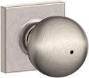 SCHLAGE F40 ORB 619 COL Collins Trim Orbit Bed and Bath Knob, Satin Nickel