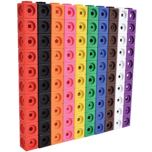[BRSWGBD3OYPGOEQY] edxeducation Math Cubes | Set of 100 Counting Blocks with 5 Shapes | Math Manipulatives for Preschoolers | Shape and Color Sorting Toys | 10 Colors