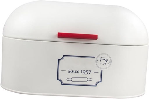 [BRSREBQNOYBGCCL6] Large Capacity European Style Bread Box for Kitchen Countertop Dustproof White Bread Holder Organizer with Smooth Surface Resistant Material Storage and Kitchen Organization