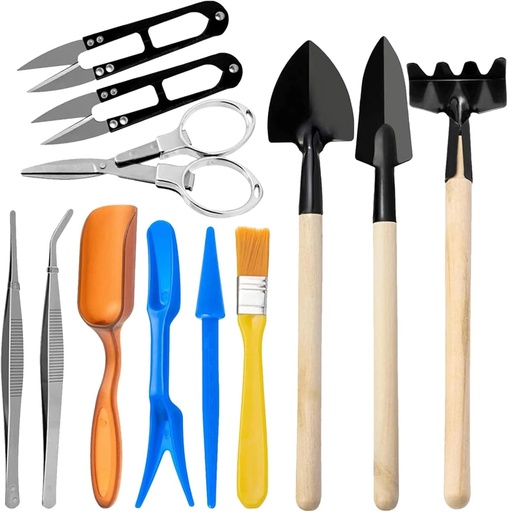 [BRSRACARA57AI3IZ] 12PCS Succulent Tools, Mini Garden Tool Set Potting Cactus Houseplant Transplanting Tools Set for Seedling Soil Caring Succulent Houseplent
