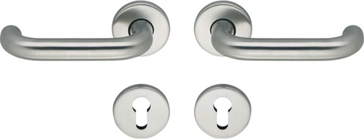 [BRSRM2QKBMMAYCIZ] ECO D110/R Handle Set with Rosettes PZ for Escape Doors Door Thickness 40-66 mm Aluminium Silver Anodised