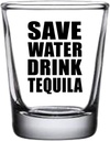 Rogue River Tactical Sarcastic Funny Save Water Drink Tequila Shot Glass Gift Idea for Friend Coworker or Boss 1.5 Ounce