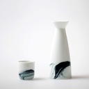 Japanese Sake Set Sake Set Japanese Sake Set, 5 Piece Sake Serving Set, White Landscape Painting, for Cold/Warm/Hot Sake/Shochu/Tea, Best Gift