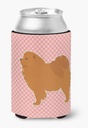 Caroline's Treasures BB3651CC Chow Chow Checkerboard Pink Can or Bottle Hugger Cooler Washable Drink Sleeve Collapsible Beverage Insulated Holder, Can Hugger, Multicolor