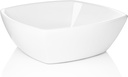 Miligoré 16" x 16" Flared Square White Ceramic Vessel Sink - Modern Above Counter Bathroom Vanity Bowl