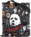ZJXHPO Horror Movie Tote Bag Horror Movie Lover Gift Horror Night Gift Killing It Reusable Grocery Shopping Bag (Killing It Tote)