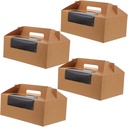 4pcs Cupcake Carrier Window Sturdy Paper Treat Boxes for Muffins and Desserts for Bakery Packaging and Giving