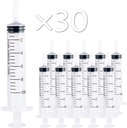 JOLLY PARTY 10ml Plastic Syringes, Small Syringe with Tip Cap, 30 Pack Oral Syringe for Scientific Labs, Feeding Pets, Measurement, Refilling, Mini 10ml Measuring Tools for Liquid, Needleless