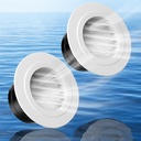 VIHOSE 2 Pcs Soffit Vents 4 Inch Soffit ABS Exterior Round Exhaust Vent with Built in Fly Screen Mesh for Home Bathroom Office Kitchen, White