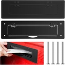 Zonon 1 Set 13" x 3.9" Mail Slot with Double Flap for Front Door Mailbox Accessory, with Solid Stainless Steel Interior Frame, Black