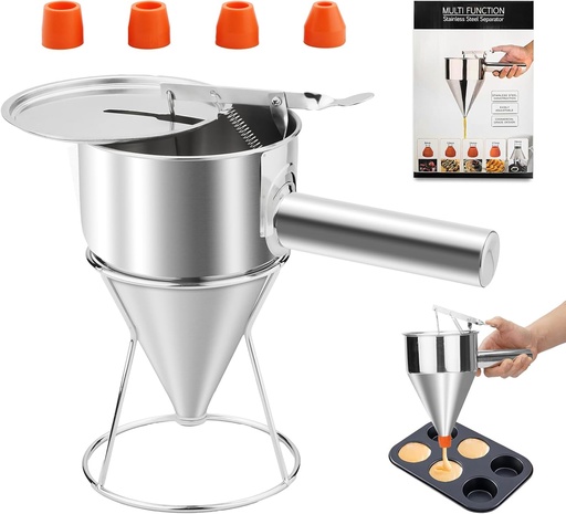 [BRSREYYQOV5RMHYU] Pancake Batter Dispenser,40oz Stainless Steel Pancake Batter Dispenser for Cupcakes, Takoyaki or Any Baked Goods,Caliber: 0.31"/0.47"/0.55"/0.67"