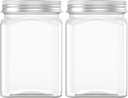 24 Oz Clear Plastic Jars 720mL Plastic Containers Reusable Empty Storage Jars with Lid for Household and Kitchen Organizing, 2 Pack