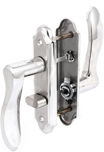 [BRSWGGQ5O55RMCA7] Stainless Steel Cabinet Hardware Keyed Privacy Door Security Entry Mortise Lever Latches Lock Set