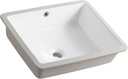 20 Inch Rectangle Undermount Bathroom Sink 19.5" X 15.9" Under Counter Vanity Sink Opening Size 17.5" x 13.78" White Porcelain Basin Sink Lavamanos Para Baños KINGWONG