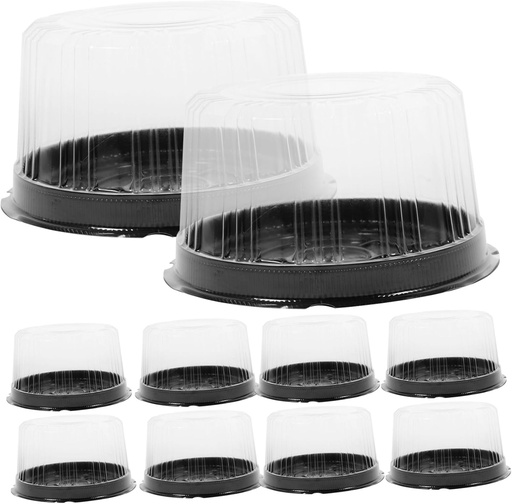 [BRSROAQ6CB5WK2A4] Clear Plastic Cake Containers with Lids 7.28X7.28X3.74In Disposable Cake Boxes for Bakery and Party Food Packaging