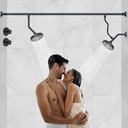 Dual & Tandem Shower Head for Couples by Bntuk - High Pressure Double Shower heads System with 5 Spray Settings, Easy Installation Bathroom Upgrade (Midnight Black Matte, 6 Inch Round Showerhead)