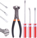 4Pcs End Cutting Pliers and Tack Puller Nail Remover Tools Set with Straight U Tip, Straight V Tip and Angled V Tip Tack Lifter to Remove Nails Wire for Upholstery Car Construction