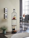 KB Designs Black/Oak Bottle Shaped Shelf, Tall Freestanding Floor Wine Holder, Liquor Bar Shelves Storage Organizer