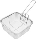 Cabilock Square Frying Basket 12.87X7.87X4.33In Stainless Steel Fry Basket with Ergonomic Handle for Crispy French Fries Oil Drainage and Kitchen Cooking Strainer
