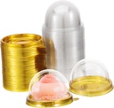 KICHOUSE 100pcs Packaging Box Round Plastic Egg-yolk Crisp Baking Box Cupcake Carrier Lid Food Safe Eco-friendly