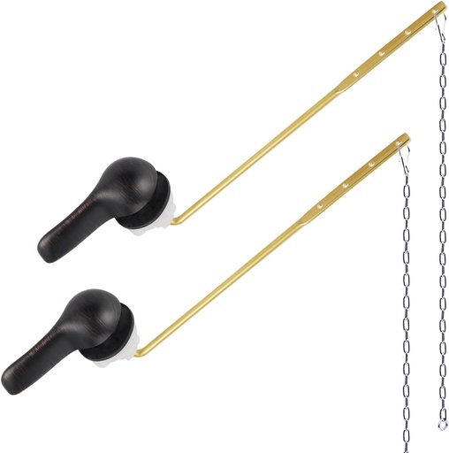 [BRSROGQ7CJ4BEC3K] Hygie Rinse 2PCS Universal Metal Toilet Handle Replacement Kit Front Mount Toilet Lever Compatible with TOTO/Glacier Bay/Gerber, Toilet Flush Handle with Flapper Chain, Oil Rubbed Bronze