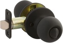 Callan by Delaney Hardware Fairfield Privacy Door Knob, Fits Doors 1-⅜ inch to 1 inch Thick, Black – Reversible Left/Right-Handed Bed & Bathroom turnbutton Door Knob – Easy to Install