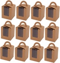 Individual Cupcake Boxes Window Inserts Pack Cake Carrier Box for Transport Wedding Party