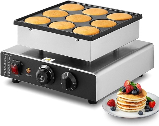 [BRSREFQYBMMWCFAV] 9PCS 76mm Dutch Pancake Maker Commercial Dorayaki Baker 850W Non-stick