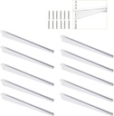 10 Pack 11.5‑Inch Adjustable Wire Shelf Brackets – Heavy‑Duty Double‑Track Closet & Wall Shelving System Supports（White）
