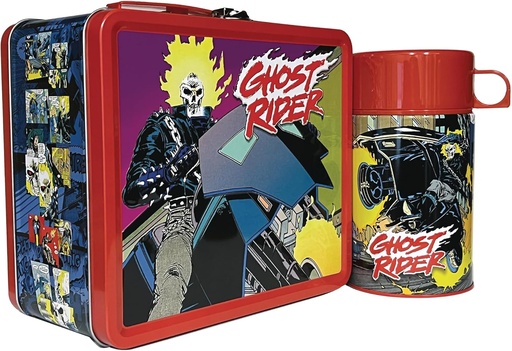 [BRSROHQLAAFR623F] 90’s Ghost Rider Tin Titans Previews Exclusive Lunch Box with Beverage Container