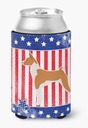 Caroline's Treasures BB3374CC USA Patriotic Basenji Can or Bottle Hugger Cooler Washable Drink Sleeve Collapsible Beverage Insulated Holder, Can Hugger, Multicolor