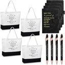 Paterr 12 Pcs Employee Appreciation Gifts Bulk Motivational Tote Bags Notebooks Pens Team Gifts for Employees Coworkers Teachers