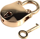 1PCS Vintage Mini Bear Padlock Key Lock Antique Style Small Key Lock (Gold)