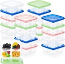 Hushee 20 Pcs 4 Compartment Snack Containers Reusable Bento Snack Food Containers with Lids Meal Lunch Box for School Work Travel, 4 Colors