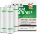Food Saver Vacuum Sealer Bags, 4 Pack 11" x 25'ft Rolls, Commercial Grade, Meal Prep, Microwave & Freezer Safe, Sous Vide