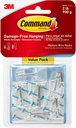 Command Medium Clear Wire Toggle Hooks, 6 Hooks and 8 Strips, Damage-Free Hanging Wall Hangers for Hanging Christmas Decorations, Holds up to 2 lb