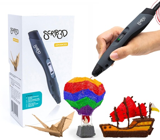 [BRSWYGQEOAIWOHI6] SCRIB3D Advanced 3D Printing Pen with 20 Feet of Filament, Stencil Book, and Project Guide