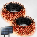 JMEXSUSS 2 Pack Solar String Lights Outdoor Waterproof, Total 400 LED 151FT Solar Christmas Lights Outdoor, 8 Modes Christmas Light for Outside Patio Yard Tree Decorations, Orange
