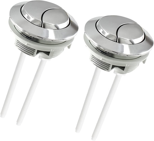 [BRSROYYLAABQMCQV] 2 Pack Dual Push Flushing Toilet Button, 58mm Toilet Tank Buttons Toilet Valve Replacement Flush Button with Thread Diameter (White)