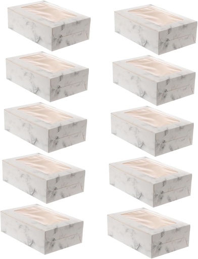 [BRSREYA3AEPGMALH] 10pcs Muffin Cake Box Cupcake Storage Box Food Grade Paper Window Design for Parties Banquets Home