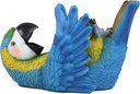Ebros Gift Tropical Rio Rainforest BlueScarlet Macaw Parrot Wine Bottle Holder Caddy Figurine 10.25"Long Kitchen Dining Party Hosting Decor Statue Of South American Evergreen Forest Birds (Blue Macaw)