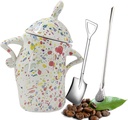 Canister with Attitude, 28oz Cookie Jar, Coffee Container, Spice Jars, Can Hold Coffee Tea Spice and Candy,with 2spoon (Colorful)