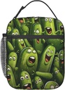 Lunch Box for Kids Adults Girls Boys Funny Pickle Lunch Bag Cooler Tote Reusable Insulated Lunch Bag Container Gifts for Office Picnic Travel Work School