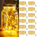 kolpop 12 Pack LED Fairy Lights Battery Operated with 3 Modes, Mini Twinkle String Lights Battery Powered Waterproof for Christmas Mason Jars Party