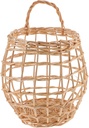 1pc Rattan Woven Hanging Basket for Garlic and Ginger Storage Decorative Wall Organizer Random Chic Design for Kitchen and Garden Decor
