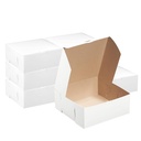 White Bakery Pastry Boxes - 8 x 8 x 4 Inches - White Kraft Paperboard for Home or Retail - Eco Friendly Paper Cardboard Recyclable for Pastries, Cookies, Cakes, Pies, Gift Box, Baby Shower (10)
